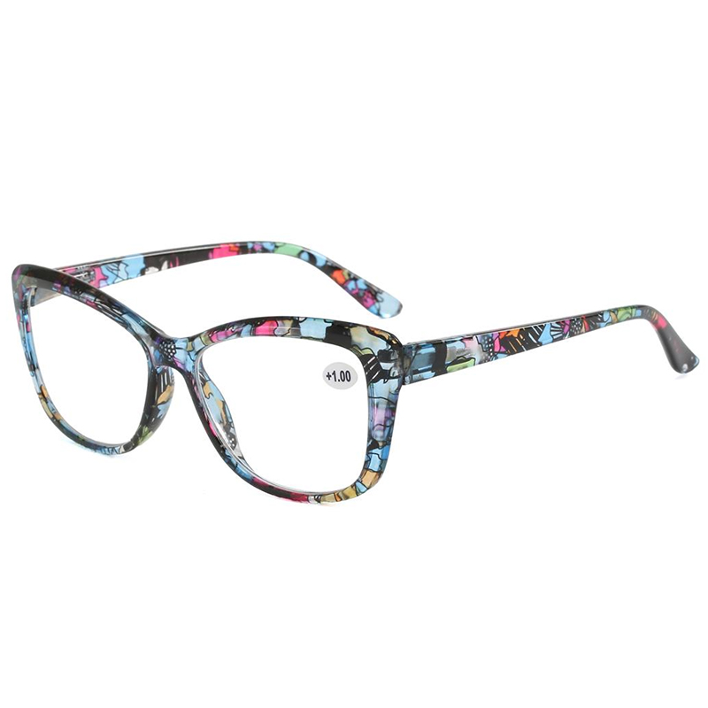 3136 CATEYE SHAPE Frame com belo padrão de impressão floral leitor de mulheres