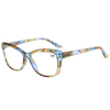 3136 CATEYE SHAPE Frame com belo padrão de impressão floral leitor de mulheres