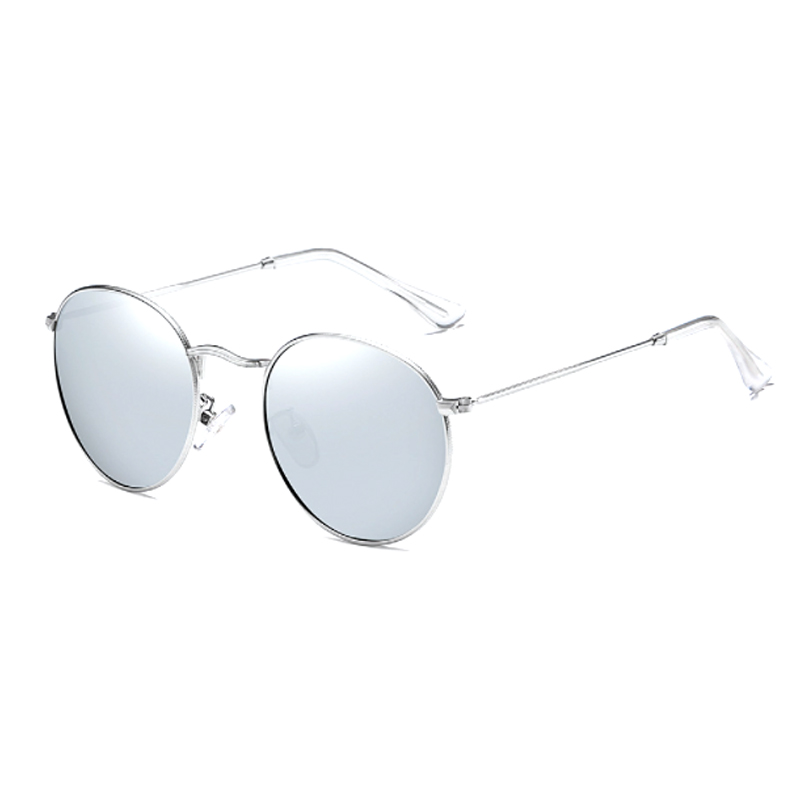 Soldado redondo óculos de sol polarizados de metal unisex #81695