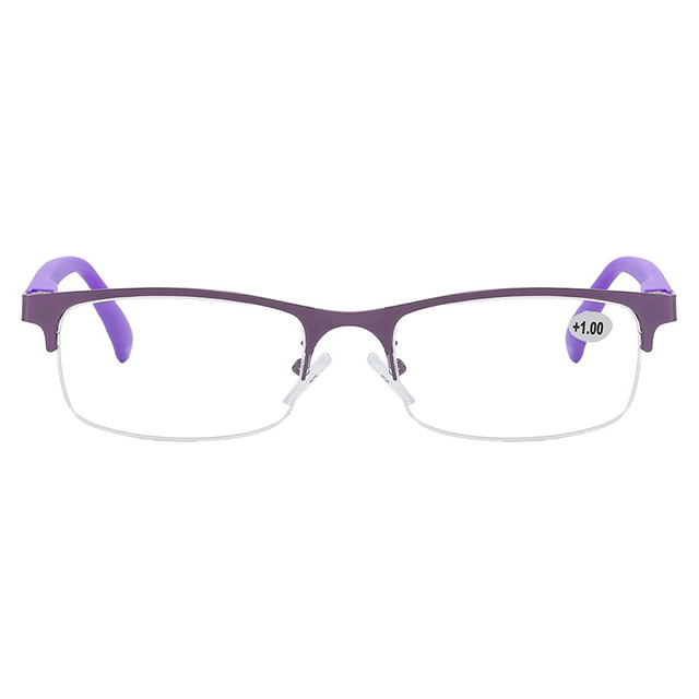 3122 Material combinado semi -orla Unissex Reading óculos