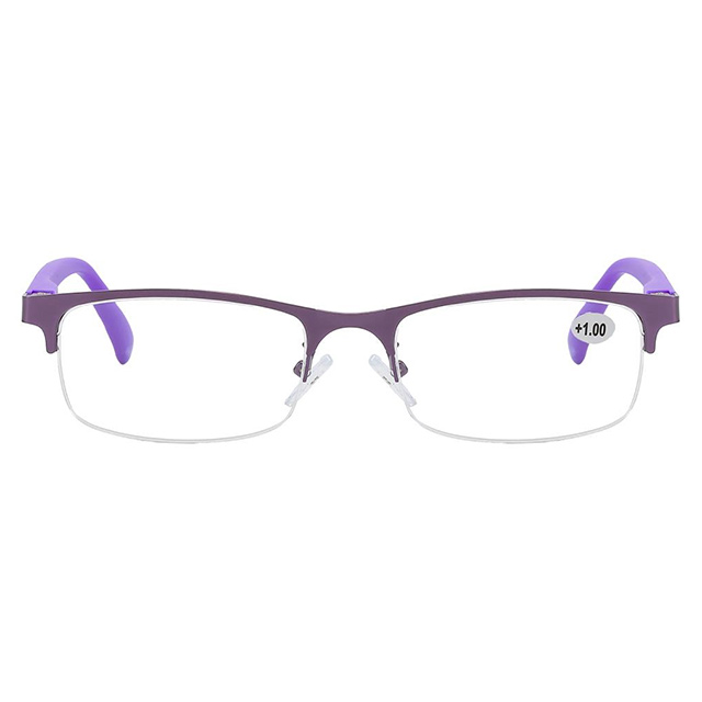 3122 Material combinado semi -orla Unissex Reading óculos
