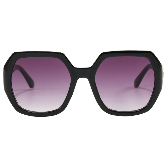 86525 Biggie Square Shape Frame Shiny Gold Interliglage Metal Logo em templos Mulheres óculos de sol