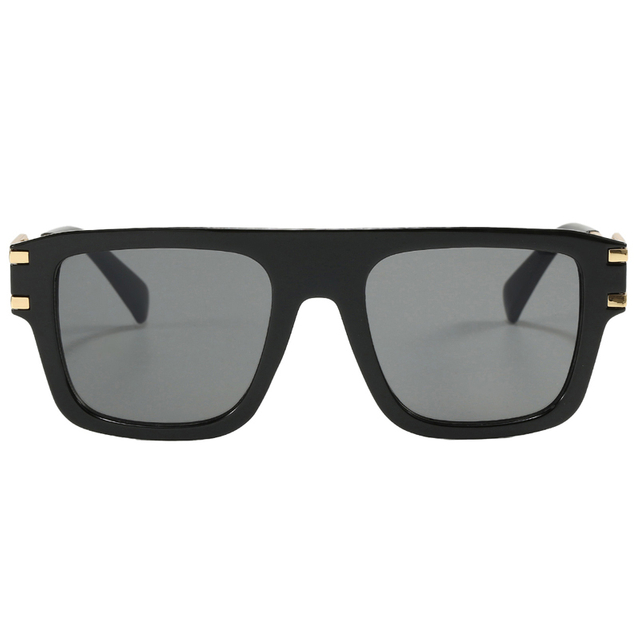 86522 Frame de forma quadrada com ponte de nariz horizontal Open Tone Gold Tone Metal Metal Sunglasses