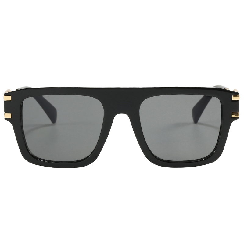 86522 Frame de forma quadrada com ponte de nariz horizontal Open Tone Gold Tone Metal Metal Sunglasses