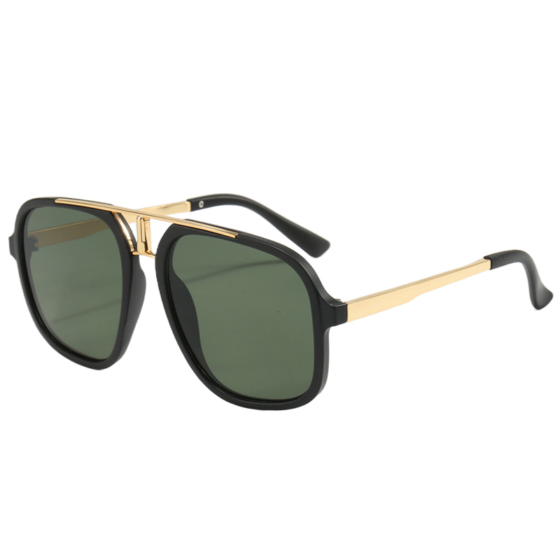 86518 Biggie Frame com I Shap Metal Double Double Bridge Tom Dourado Tom Metal Templos Aviator Óculos de sol