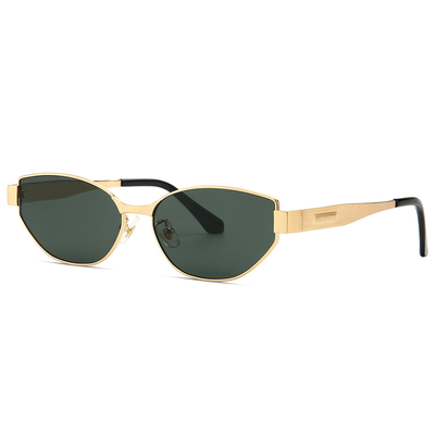 7285 Retro e elegante forma de cateye lente de nylon de estrutura cheia óculos de sol de aço inoxidável