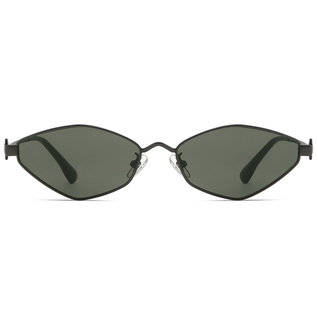 7287 Quadro de forma geométrica Design exclusivo para templos esbeltos de óculos de sol de metal para mulheres