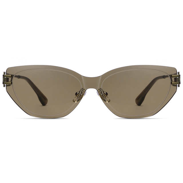 7308 O olho de gato em forma de armação sem aro apresenta las lens lentes de metal com lentes de metal