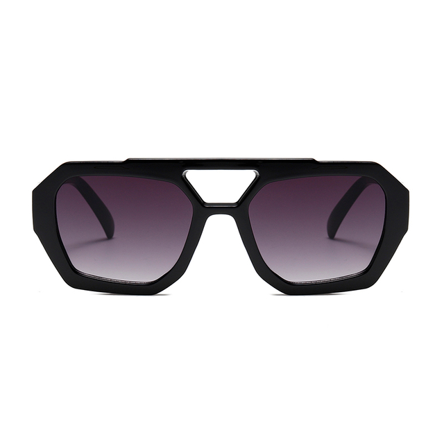 3486 Estrutura frontal geométrica de grandes dimensões elevou o estilo de aviador de ponte dupla, óculos de sol unissex