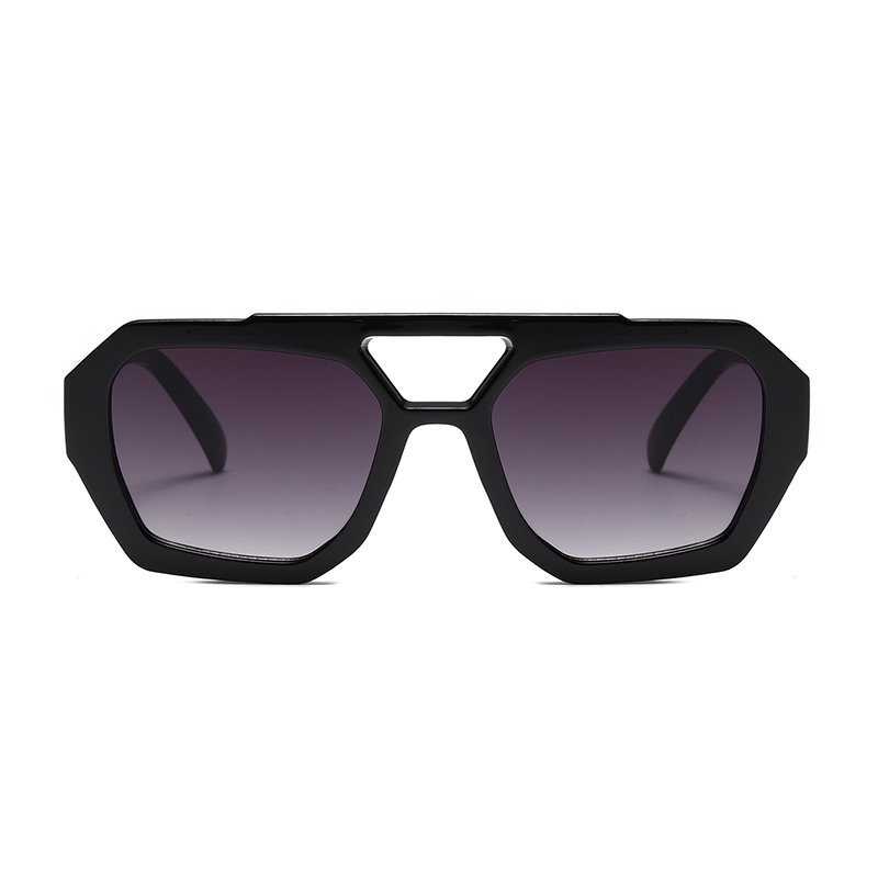 3486 Estrutura frontal geométrica de grandes dimensões elevou o estilo de aviador de ponte dupla, óculos de sol unissex