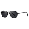 15112 Oval Double nariz Bridge Men Flender Metal Sunglasses