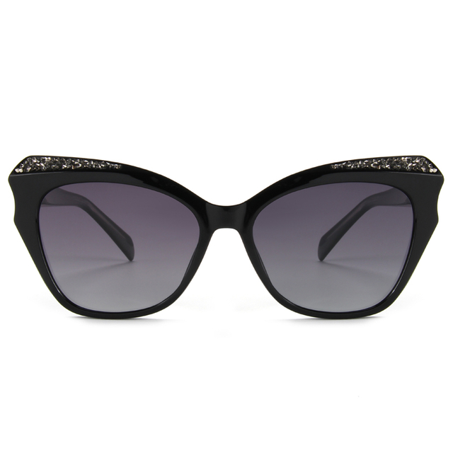 7013 Encontro de grossa do formato dos olhos de gato com shelling shinestones design de moda feminino óculos de sol