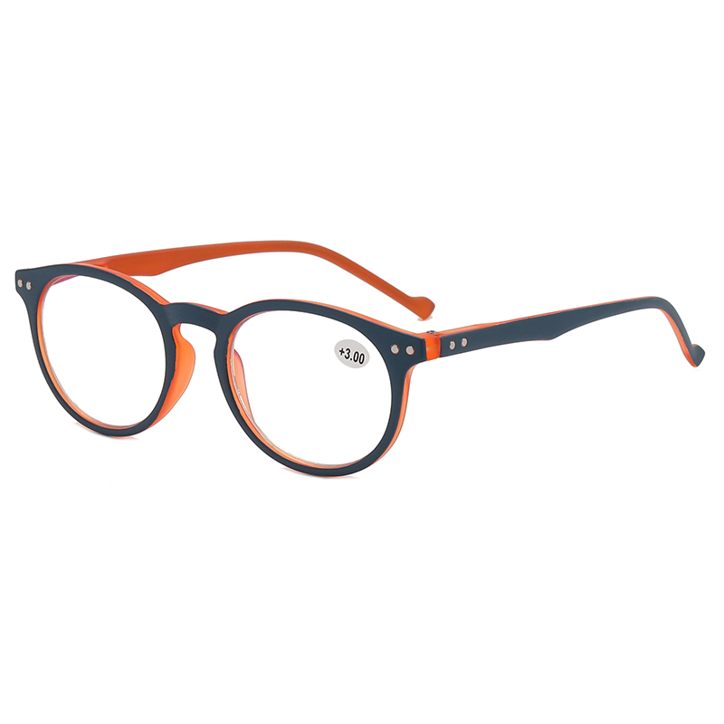 3017 RETRO SHAPE ROUNT SHAPE Frame Rectações de prata Duas cores de tons Leitores