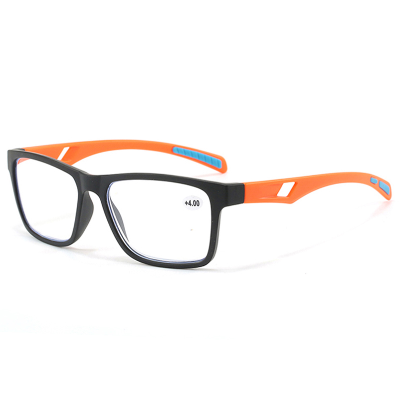 3097 Big Square Full Rim com dicas de borracha não deslizante óculos de leitura esportiva leves