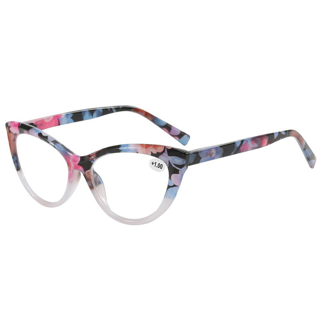 3145 Elegant Cateye Shape Frame com belo padrão floral impresso leitor de mulheres