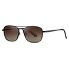 15112 Oval Double nariz Bridge Men Flender Metal Sunglasses