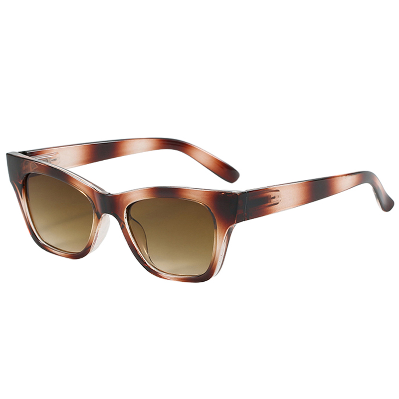 86509 moldura em forma de Cateye elegante com fino fino feminino de braços multicoloridos óculos de sol