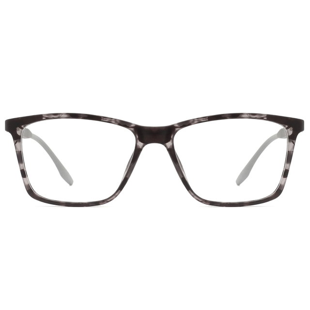 94401 Quadro de moldura quadrada chanfrada em pregos de metal prateado em clipe de templos em óculos