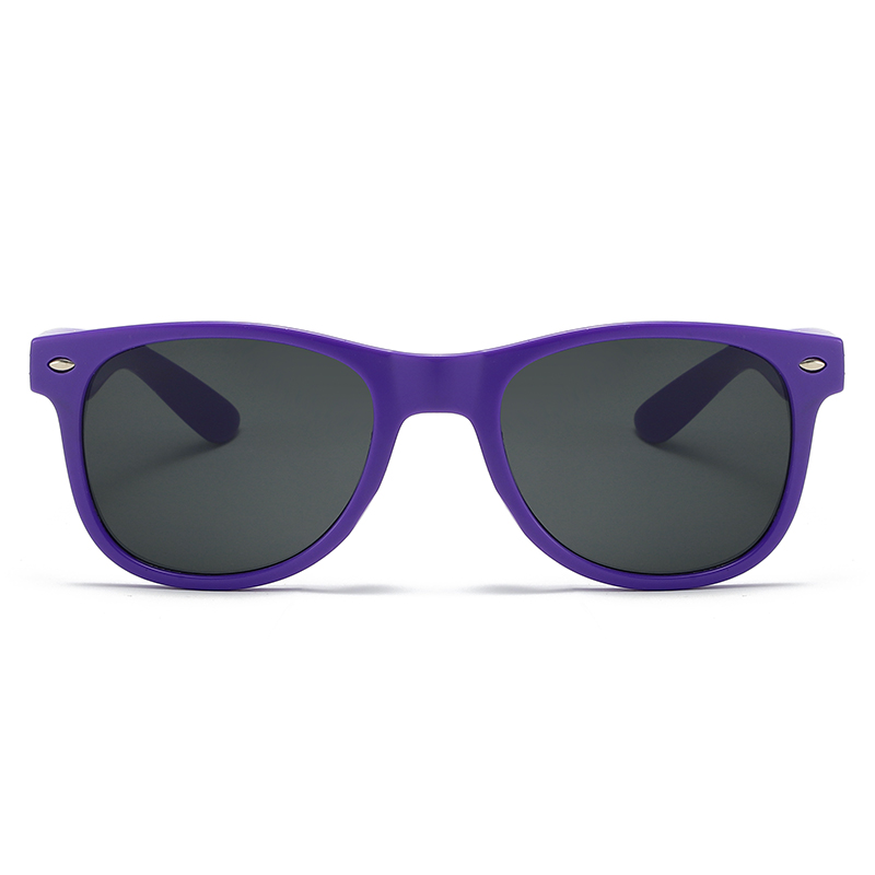 88163-6 Forma oval Sólida Violet Frame Mono Cinza Lente de Color Vendas Promocional Óculos Promocionais