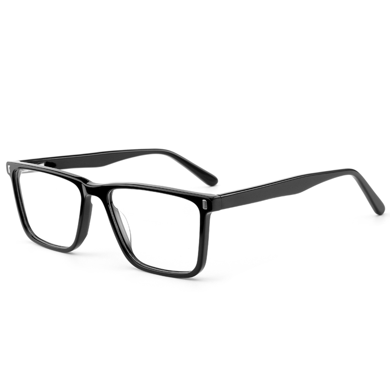 2151 Hot Sale Biggie Rantes retangulares com rebites de prata Acetato Men Frames Optical