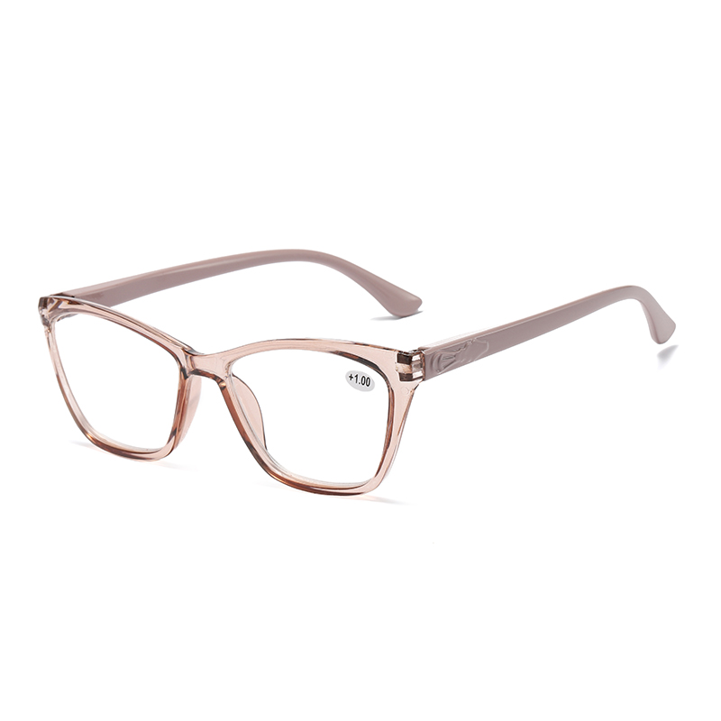 Elo de olho de gato cor de cristal feminino de plástico de leitura de óculos #81319