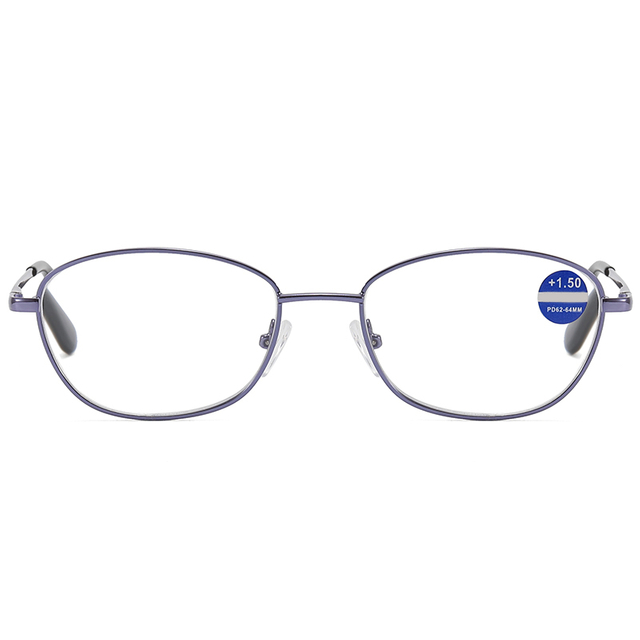 3029 Oval Cateye Metal Frame Blue Violet Light Filtro de leitura de óculos de leitura