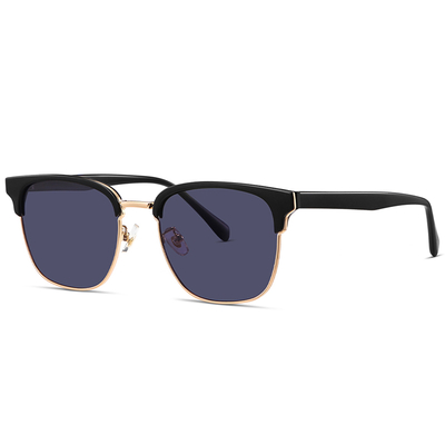 7319 Estilo Wayfarer A moldura de arame de metal redonda apresenta óculos de sol polarizados de sobrancelha grossa TAC