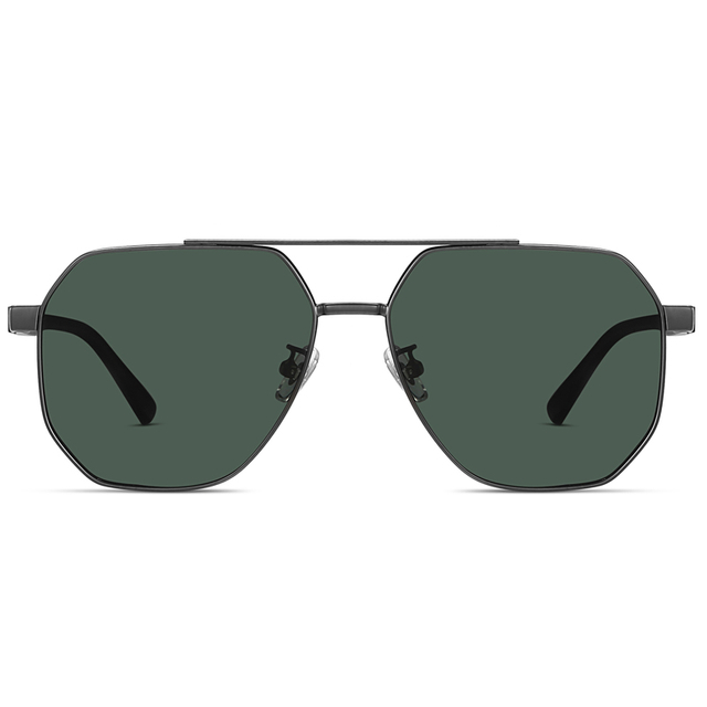 7321 moldura geométrica Ponte de nariz duplo Tac Polarized Aviator Sunglasses