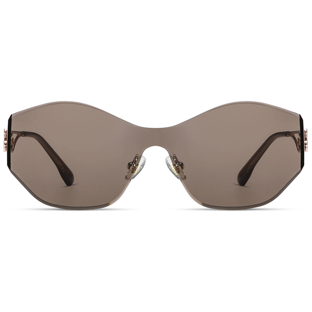 7315 quadro geométrico sem aro apresenta lentes de uma peça de máscara de metal de metal de uma peça