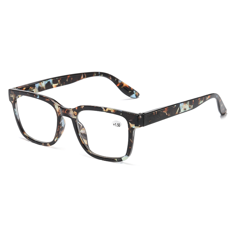 Classic retro retângulo de torto de tartaruga coloridas unissex pc óculos #81308