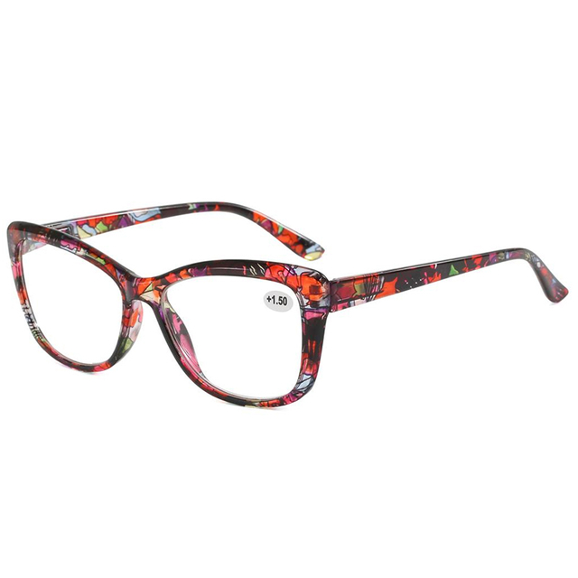 3136 CATEYE SHAPE Frame com belo padrão de impressão floral leitor de mulheres