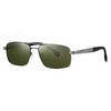15104 Ponte de nariz duplo retangular Men Metal Sunglasses