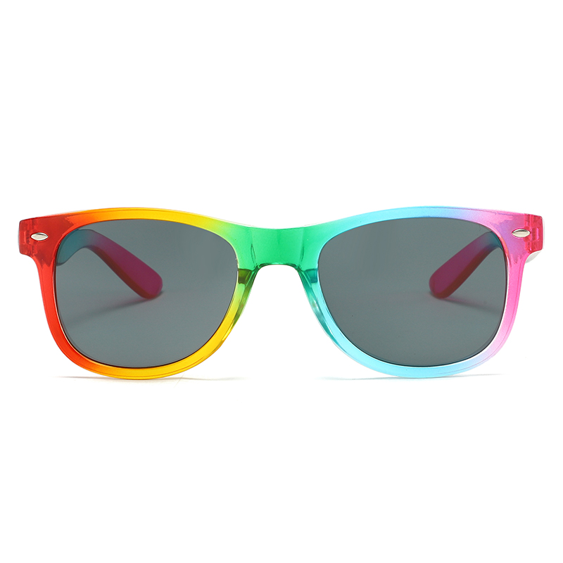 88163-16 Atacado Pequeno MOQ Transparente Rainbow Color Sunglasses para promover vendas