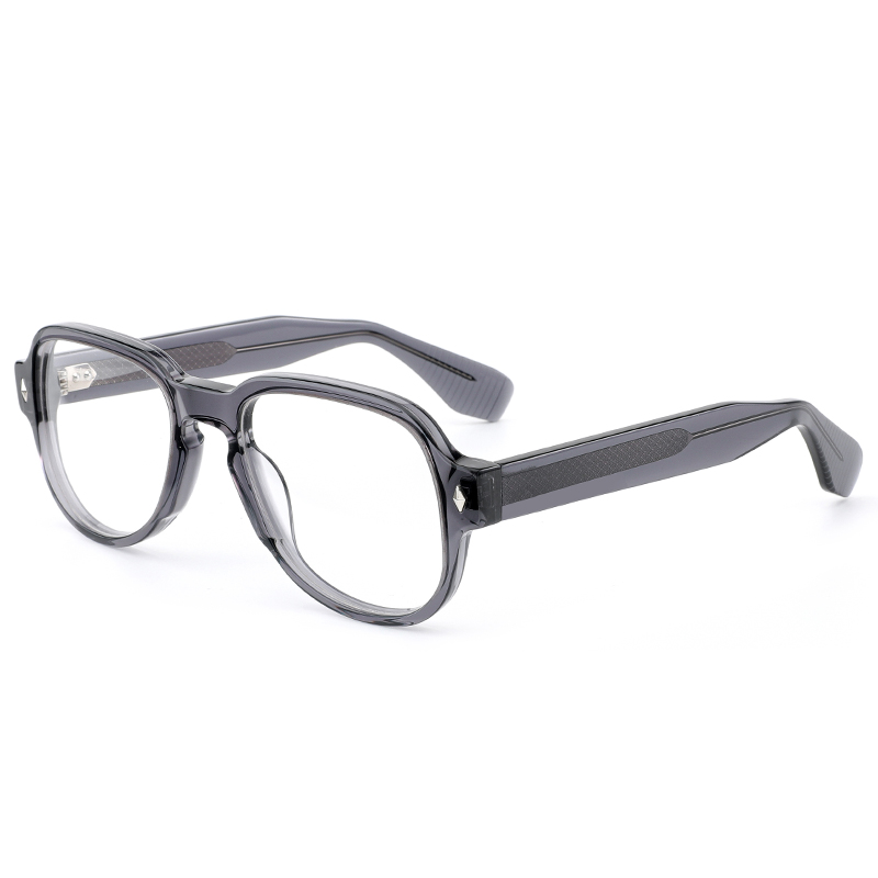 8014 Acetato de acetato espesso Hole do orifício da chave do nariz spoiler da ponte Aviator Men Frames Optical Frames