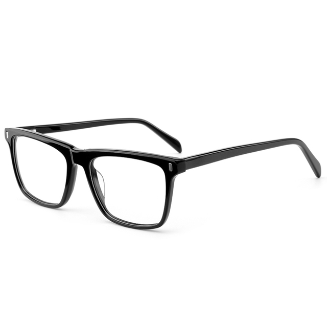 2154 Quadros retangulares com rebites de prata de sobrancelha grossa Acetato Men Frames Optical