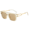 86522 Frame de forma quadrada com ponte de nariz horizontal Open Tone Gold Tone Metal Metal Sunglasses