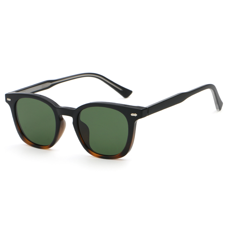 6243 RIM Full Wayfarer Style com rebites de prata de metal UV400 Óculos de sol unissex