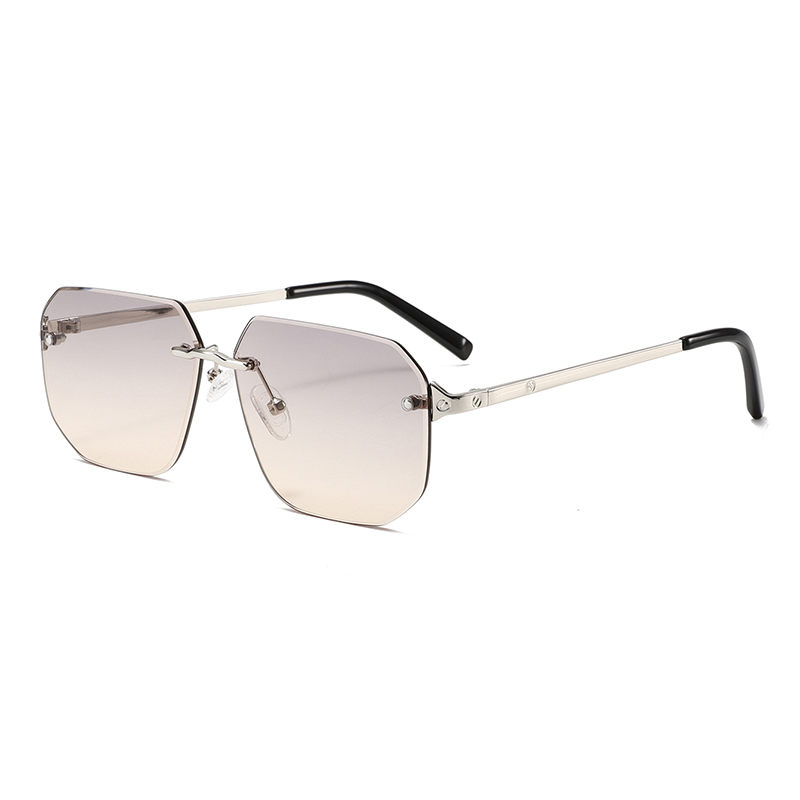 2283 quadro sem aro com lentes hexoganas UV400 Óculos de sol U unissex de metal esbelto