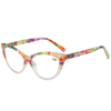 3145 Elegant Cateye Shape Frame com belo padrão floral impresso leitor de mulheres