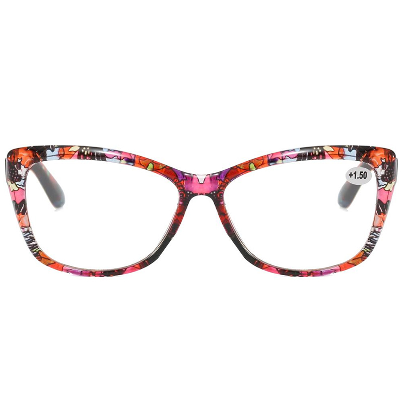 3136 CATEYE SHAPE Frame com belo padrão de impressão floral leitor de mulheres