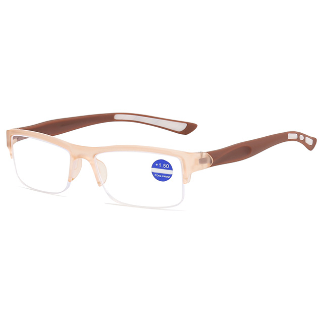 3087 Estrutura semi -tira por bordas de porra de óculos de leitura esportiva