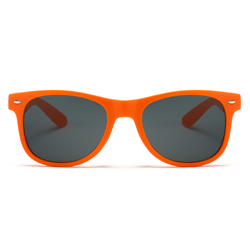 88163-7 quadro laranja brilhante com pregos de metal prateado Mono Grey Lens Sales Sunglasses Promocionais