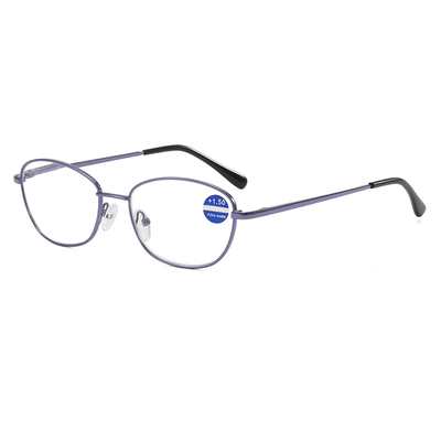 3029 Oval Cateye Metal Frame Blue Violet Light Filtro de leitura de óculos de leitura