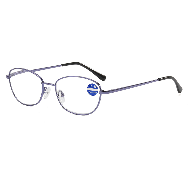 3029 Oval Cateye Metal Frame Blue Violet Light Filtro de leitura de óculos de leitura