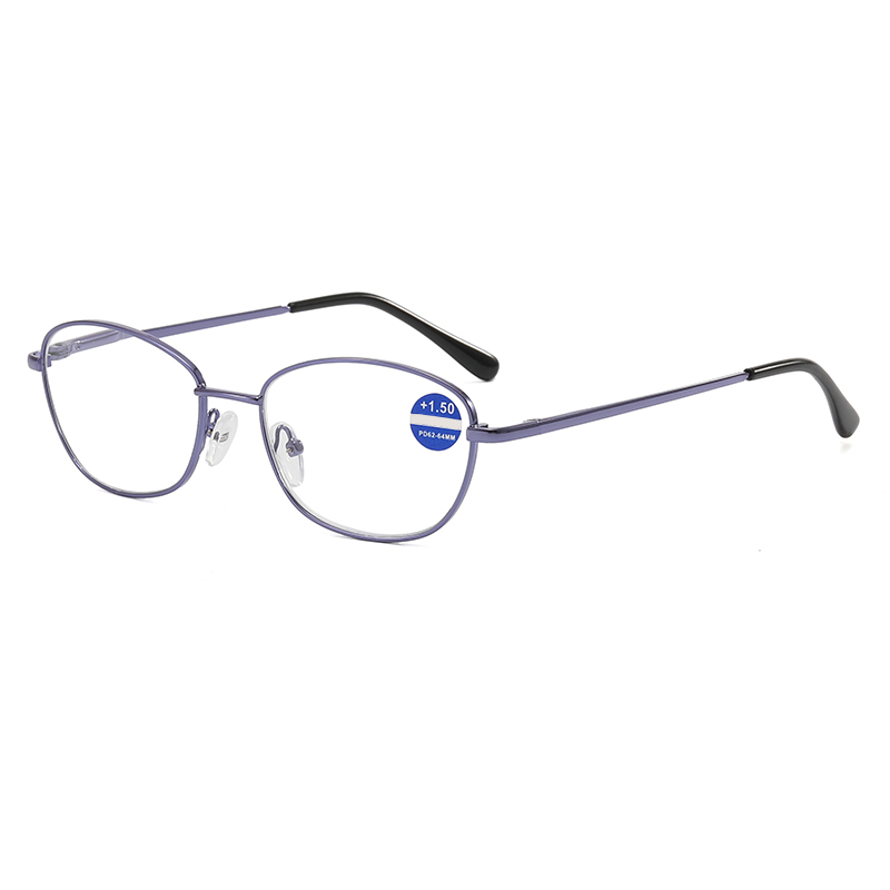 3029 Oval Cateye Metal Frame Blue Violet Light Filtro de leitura de óculos de leitura