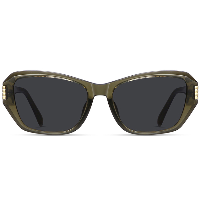 9129 Frame de formato de borboleta apresenta hardware de metal lateral Design ousado Mulher Óculos de sol