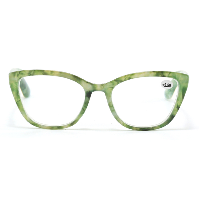 3101 CATEYE forma de moldura cheia de mola confortável Cores de mármore de mármore de leitura de óculos de leitura