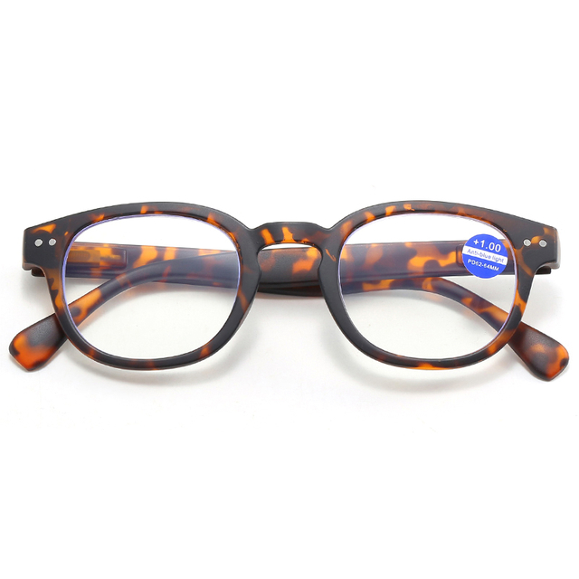 3070 quadro redondo retrô apresenta rebites de prata, copos de leitura da ponte do nariz de poço