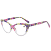 3145 Elegant Cateye Shape Frame com belo padrão floral impresso leitor de mulheres