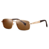 15104 Ponte de nariz duplo retangular Men Metal Sunglasses